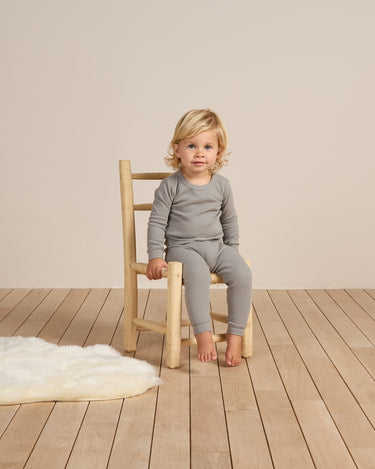 Waffle Top + Pant Set || Dusty Blue by Quincy Mae