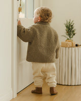 Shearling Zip Jacket || Olive by Quincy Mae