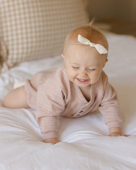Henley Bubble Romper || Blush by Quincy Mae