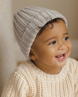 Chunky Knit Beanie || Fog by Quincy Mae