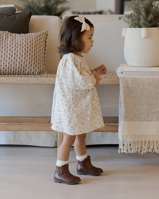 V Smocked Dress || Winter Floral by Quincy Mae