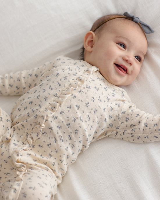 Ruffle Jumpsuit || Blue Ditsy by Quincy Mae