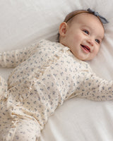 Ruffle Jumpsuit || Blue Ditsy by Quincy Mae