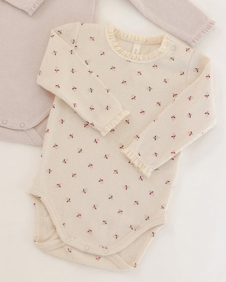 Waffle Long Sleeve Bodysuit || Fall Ditsy by Quincy Mae
