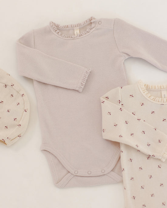 Waffle Long Sleeve Bodysuit || Lilac Mist by Quincy Mae