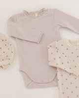 Waffle Long Sleeve Bodysuit || Lilac Mist by Quincy Mae