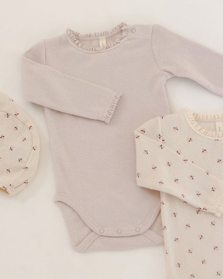 Waffle Long Sleeve Bodysuit || Lilac Mist by Quincy Mae