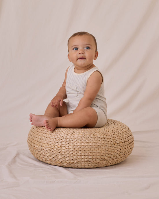 Sleeveless One-Piece || Sky Micro Stripe by Quincy Mae