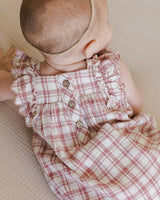 Maya Romper || Pink Plaid by Quincy Mae