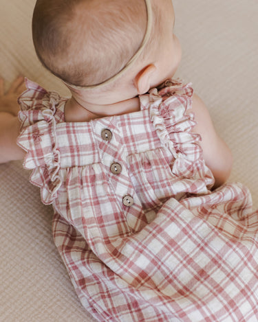 Maya Romper || Pink Plaid by Quincy Mae
