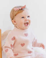 Heart Knit Sweater || Bubblegum by Quincy Mae