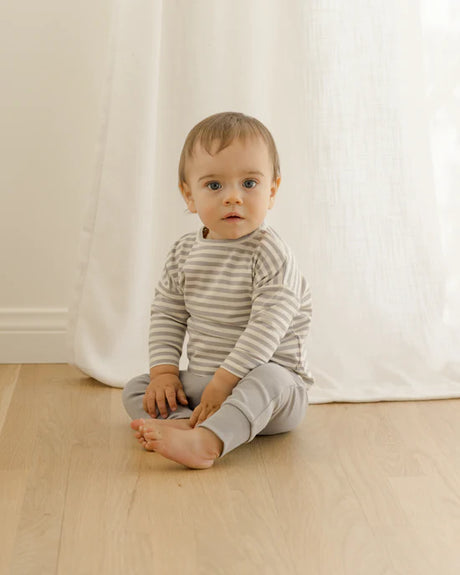 long sleeve tee || periwinkle stripe by Quincy Mae