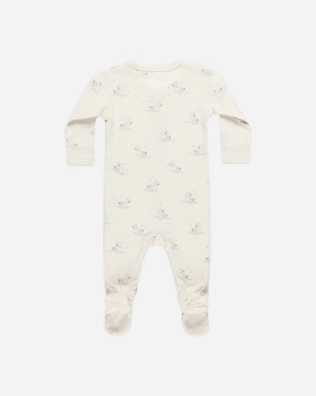 Full Snap Footie || Swans by Quincy Mae