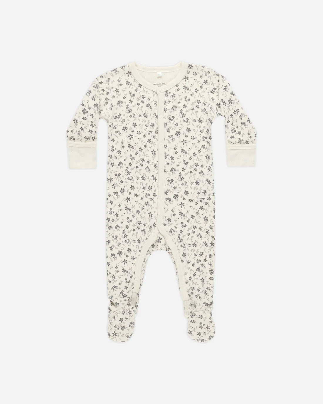 Full Snap Footie || Blue Floral by Quincy Mae