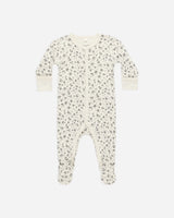Full Snap Footie || Blue Floral by Quincy Mae