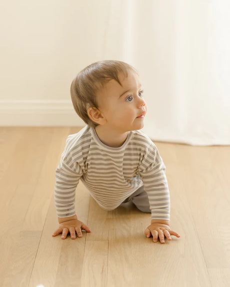 long sleeve tee || periwinkle stripe by Quincy Mae