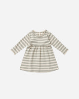 Long Sleeve Baby Dress || Basil Stripe by Quincy Mae