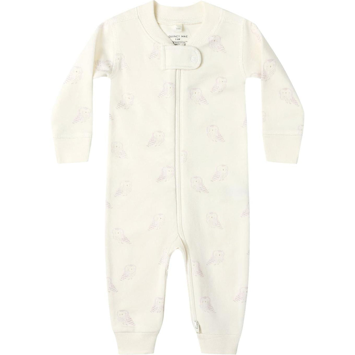 Quincy Mae Zip Long Sleeve Sleeper || Snow Owls