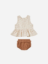 sleeveless peplum set || clay ditsy by Quincy Mae