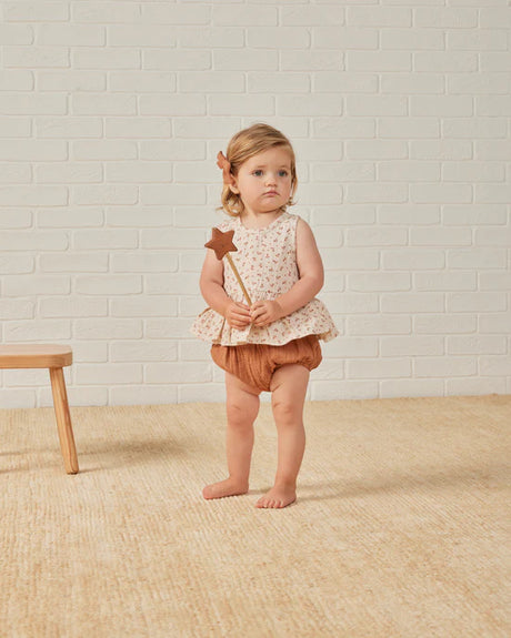 sleeveless peplum set || clay ditsy by Quincy Mae