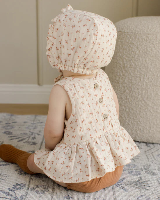 sleeveless peplum set || clay ditsy by Quincy Mae