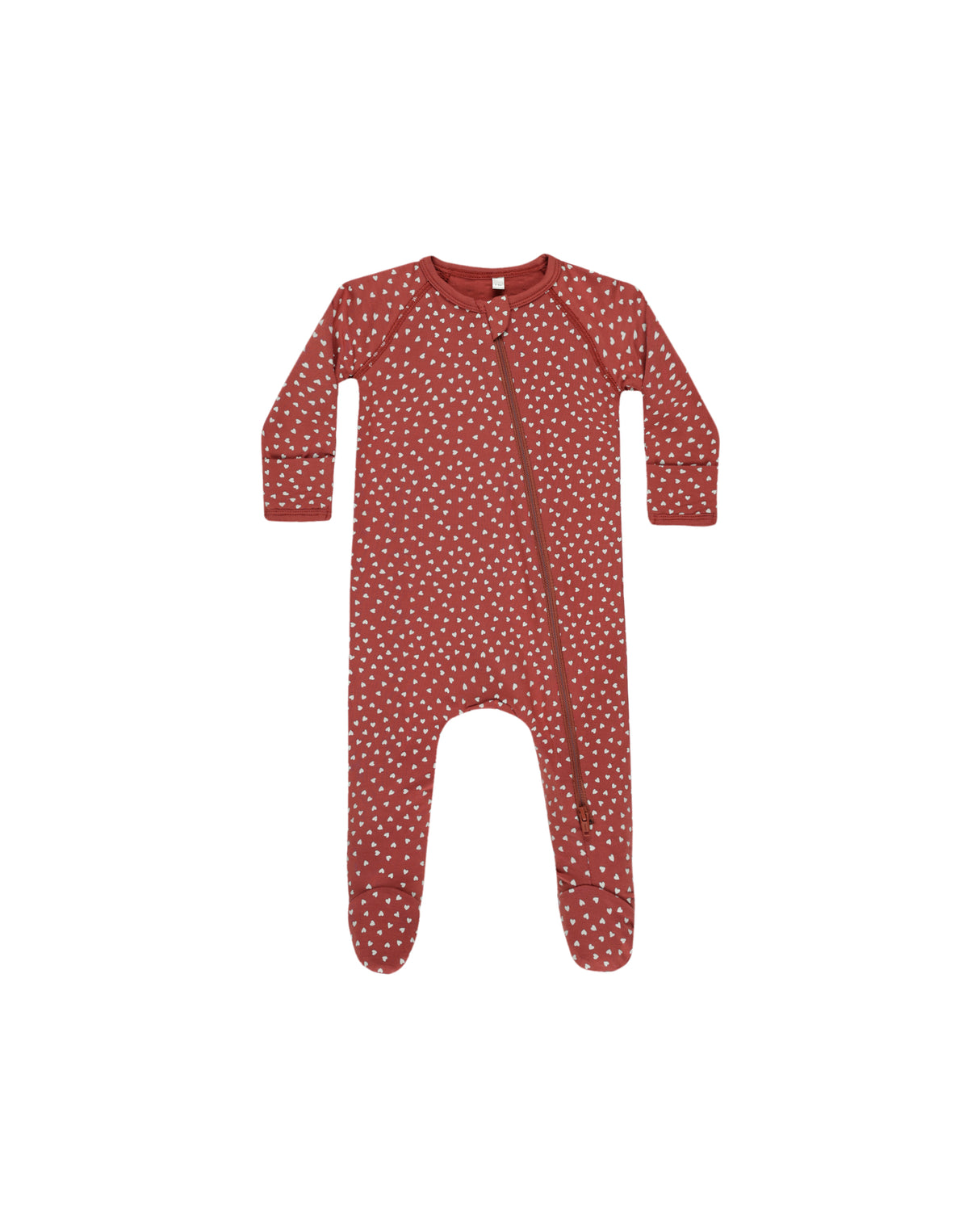 Bamboo Zip Footie || Tiny Hearts by Quincy Mae