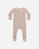 Bamboo Zip Footie || Candy Stripe by Quincy Mae