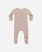Bamboo Zip Footie || Candy Stripe by Quincy Mae