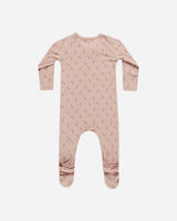 Bamboo Zip Footie || Candy Cane by Quincy Mae