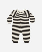 Waffle Long Sleeve Jumpsuit || Black Stripe by Quincy Mae