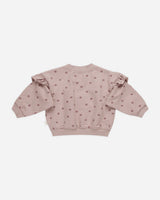 Ruffle Fleece Sweatshirt || Polka Dot by Quincy Mae