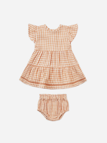 lily dress || melon gingham by Quincy Mae
