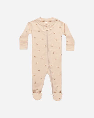 Zip Long Sleeve Sleeper Footie || Rainbows by Quincy Mae