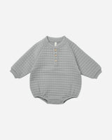 Henley Bubble Romper || Dusty Blue by Quincy Mae