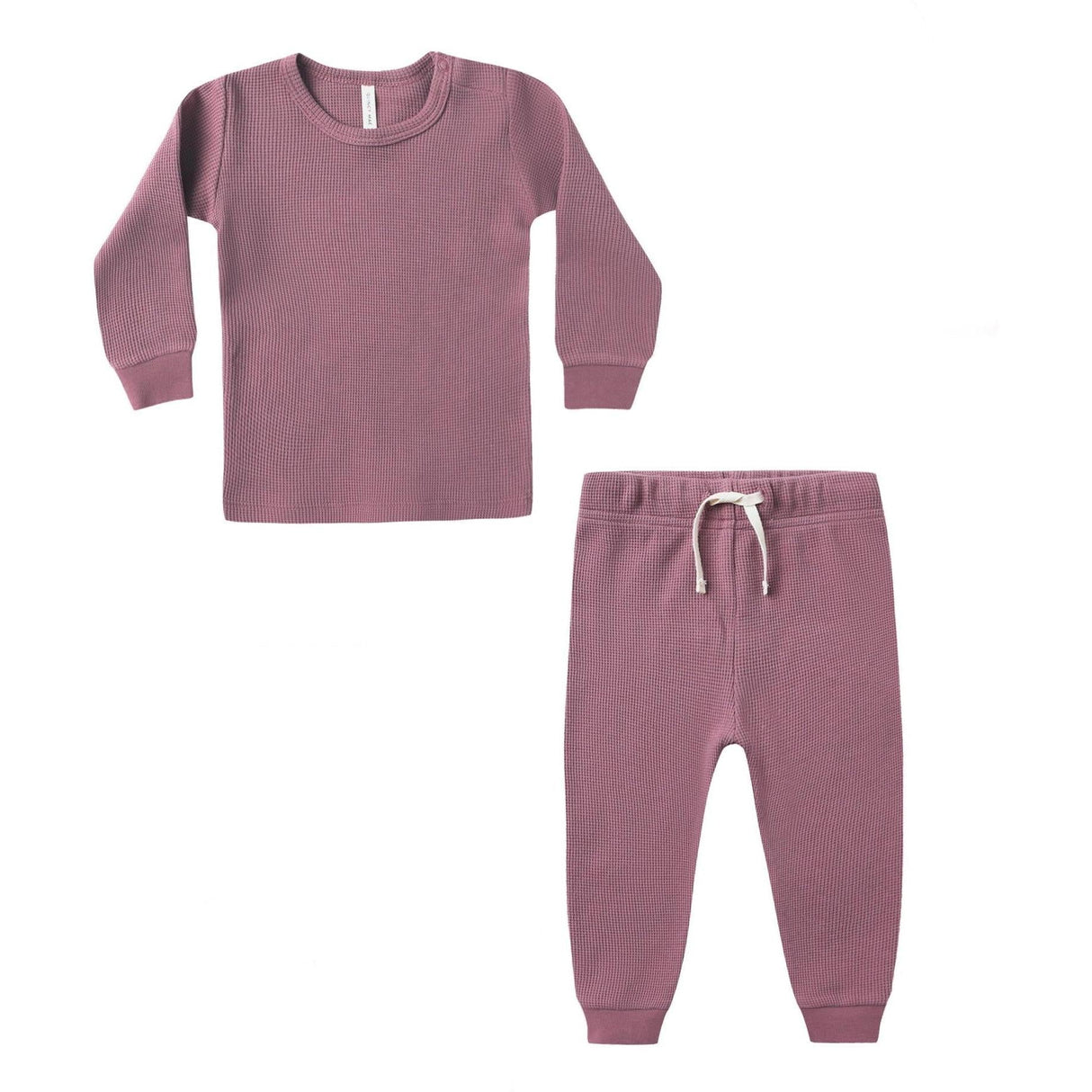 Quincy Mae Waffle Top + Pant Set || Mulberry
