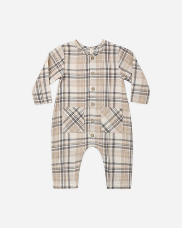 Pocketed Woven Jumpsuit || Fall Plaid by Quincy Mae