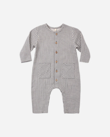 Pocketed Woven Jumpsuit || Midnight Gingham by Quincy Mae