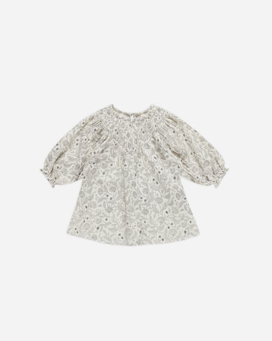 V Smocked Dress || Winter Floral by Quincy Mae