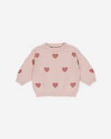 Heart Knit Sweater || Bubblegum by Quincy Mae