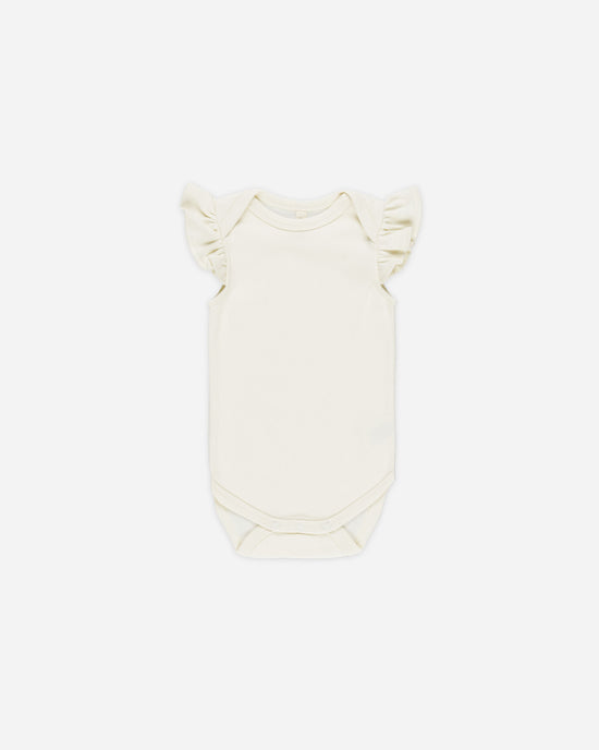 Flutter Sleeve Bodysuit || Ivory by Quincy Mae