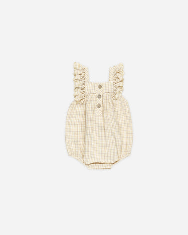Maya Romper || Yellow Plaid by Quincy Mae