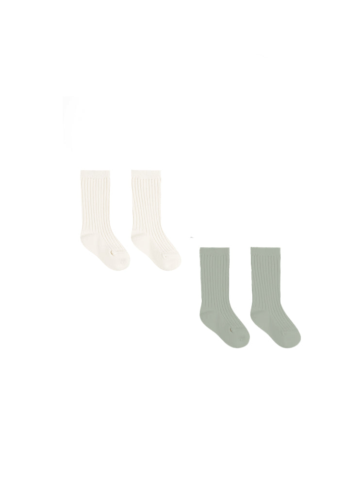 Socks Set || Natural, Sage by Quincy Mae