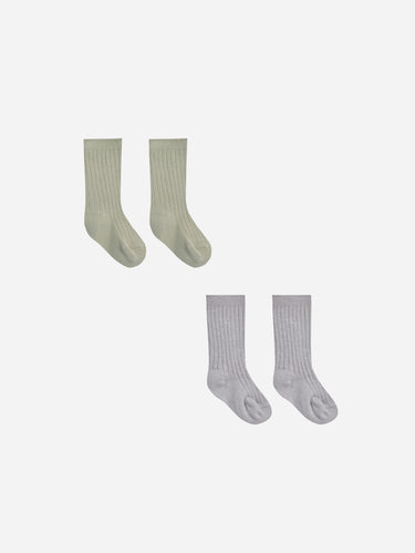 socks set || sage, periwinkle by Quincy Mae