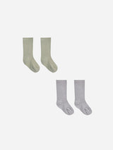 socks set || sage, periwinkle by Quincy Mae
