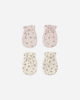 No Scratch Mittens, Set Of 2 Blue Ditsy, Heart Ditsy by Quincy Mae