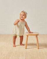 smocked tank + bloomer set || sage stripe by Quincy Mae