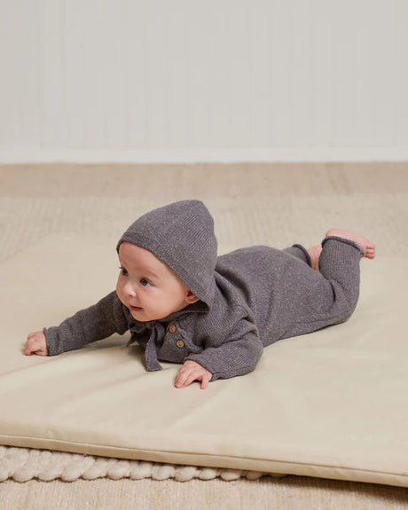 Cozy Heather Knit Jumpsuit || Navy by Quincy Mae