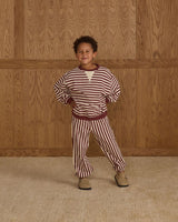 Relaxed Jogger || Burgundy Stripe by Rylee + Cru