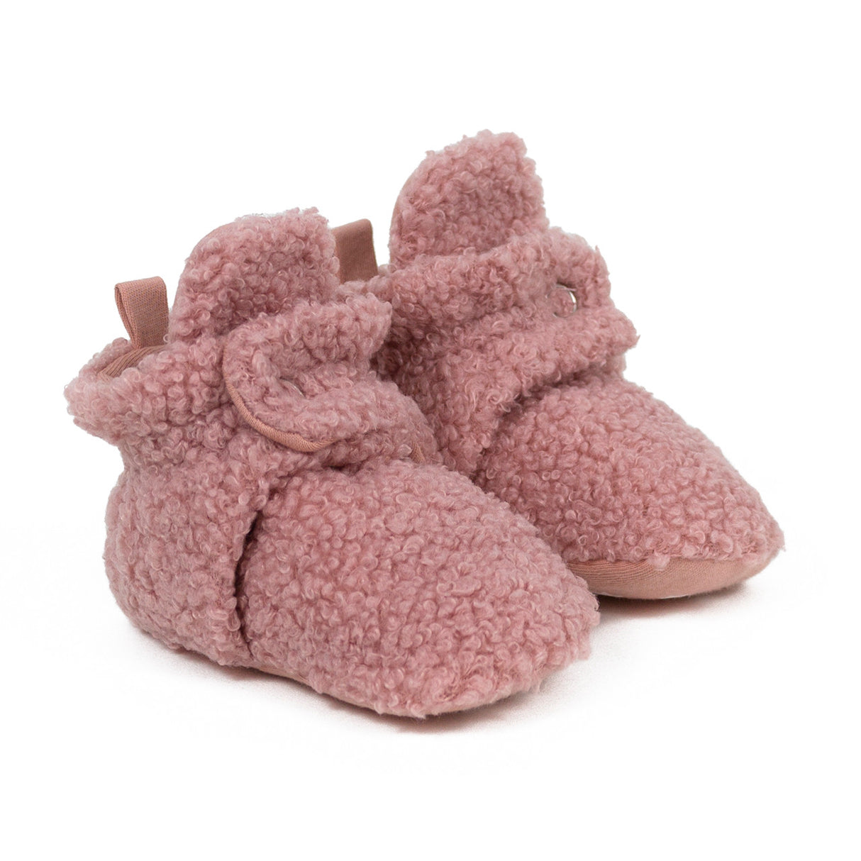 Sherpa Snap Booties Light Pink by Robeez