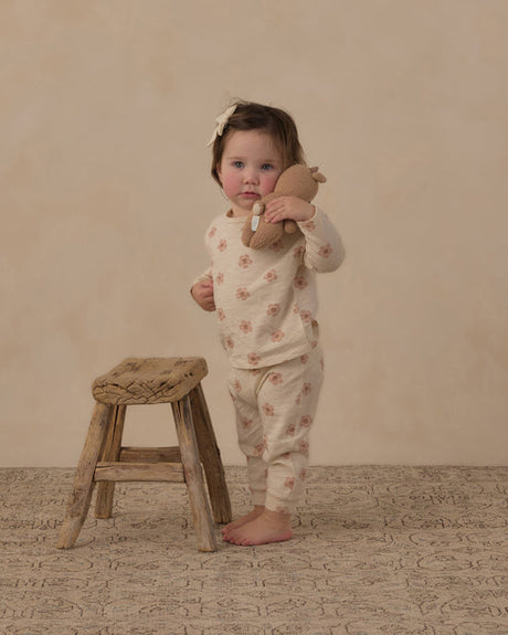 Long Sleeve Tee + Pant Set || Pink Daisies by Rylee + Cru
